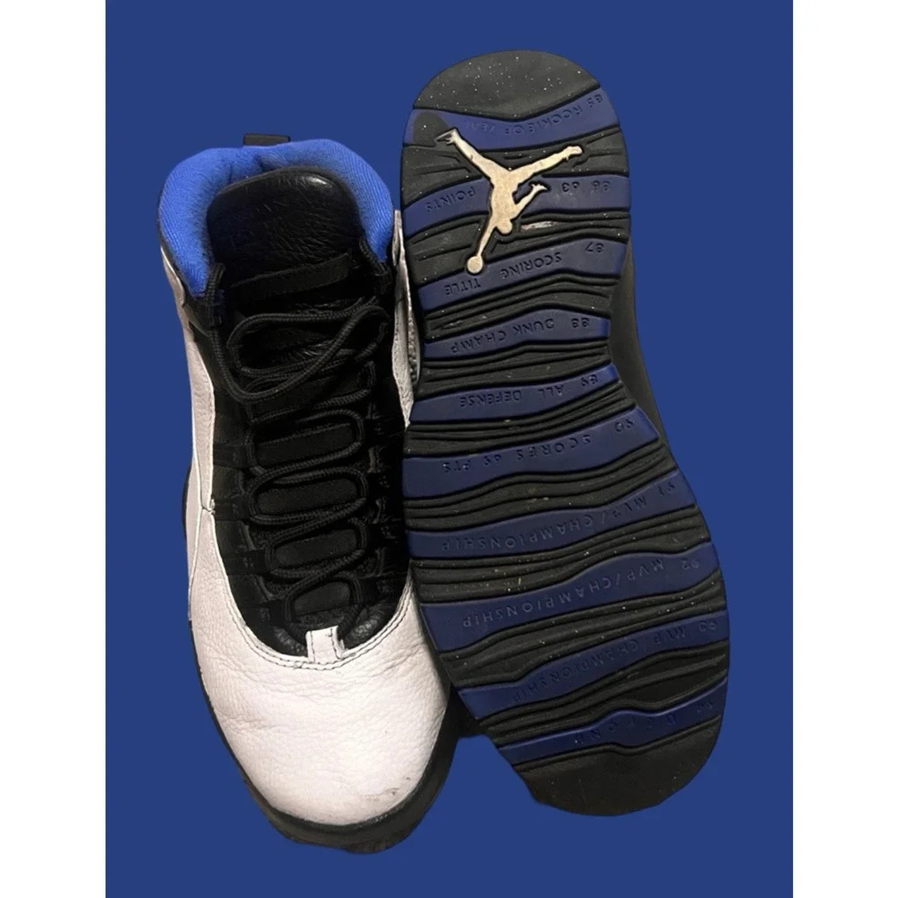 MEN'S SIZE 11.5- Air Jordan 10 Retro 2018 Orlando, Black/White/Blue| 310805-108